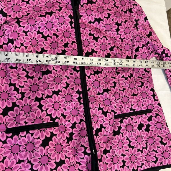 Bob Mackie Womens Wearable‎ Art Jacket L Pink Floral Full Zip Artsy Colorful - Picture 5 of 7